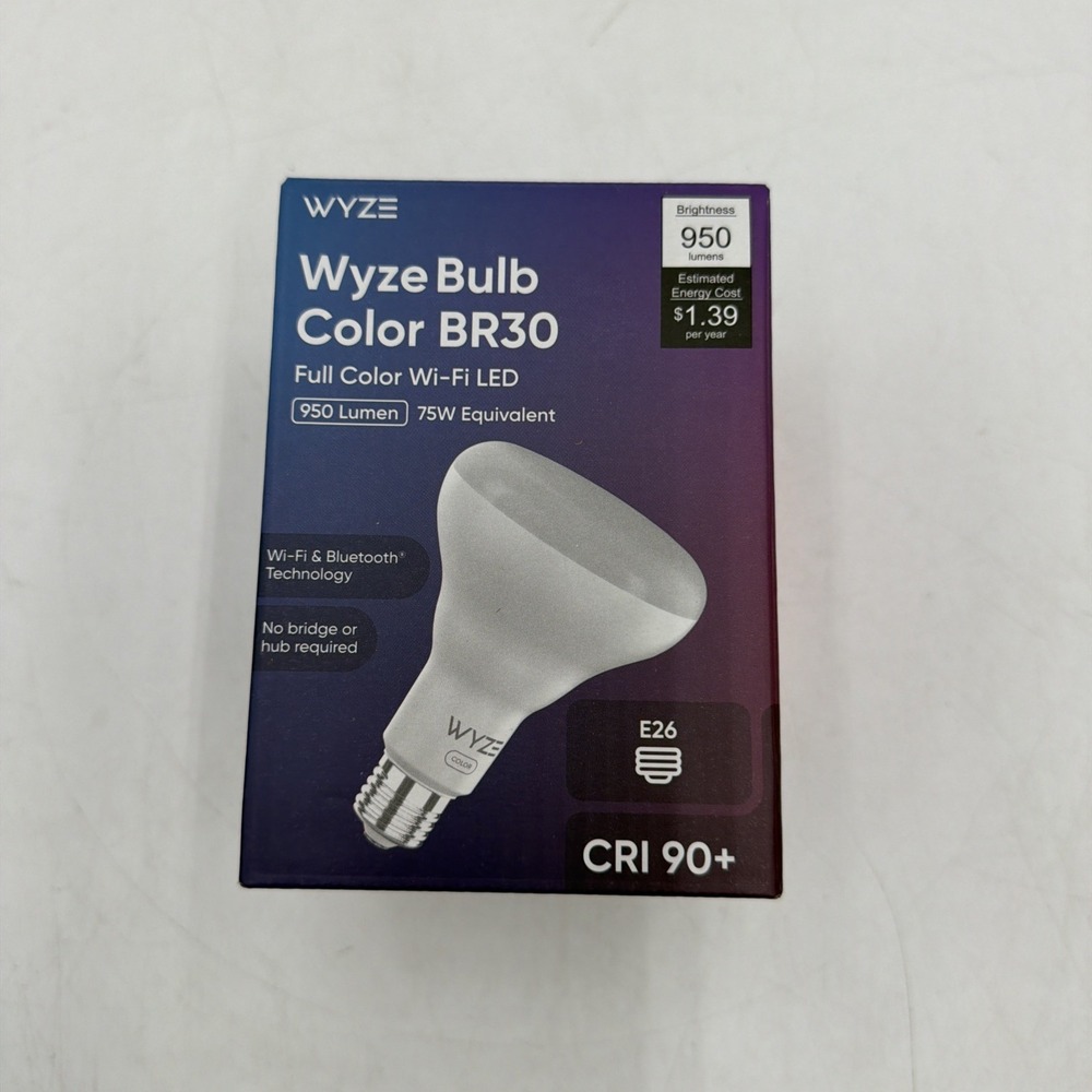 Bulb Color, BR30 Wi-Fi Smart Bulb, E26 Base, 75W Equivalent 950 Lumens